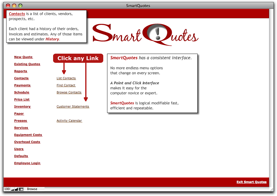 SmartQuotes Print Estimating Contacts